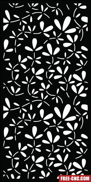 Decorative panels for doors wall screen floral - free dxf download