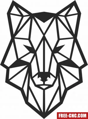 Geometric polygon wolf - Free dxf download