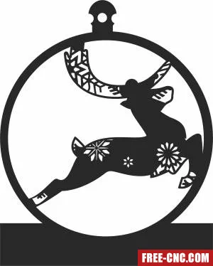 Christmas deer ornament decoration - Free dxf download Christmas deer ornament decoration - Free dxf download