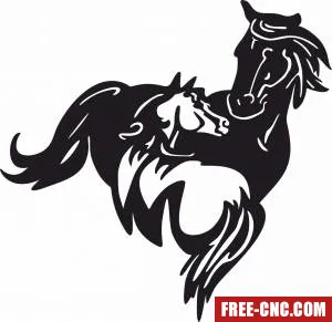 Horse clipart scenery - Download free dxf for cnc plasma cutting