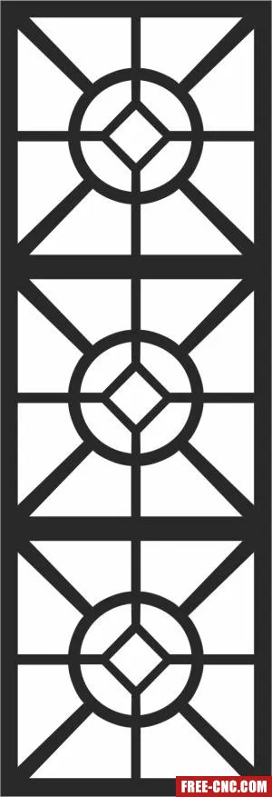 Door decorative pattern door screen - Free dxf files ready to cut