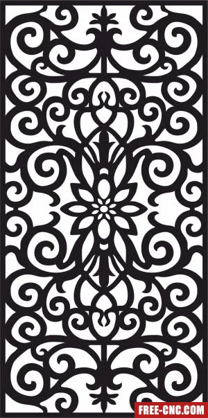 Decorative panel door wall screen pattern - Free dxf files ready to cut
