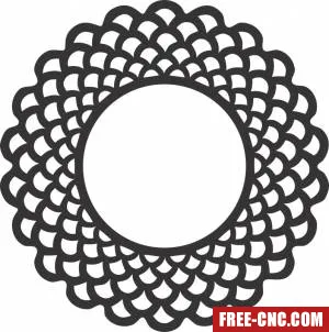 Mandala wall screen mirror border pattern - free dxf download