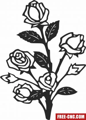 Floral roses flowers clipart - Free dxf download