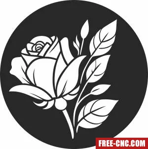 Flower rose clipart - Free dxf files ready to cut