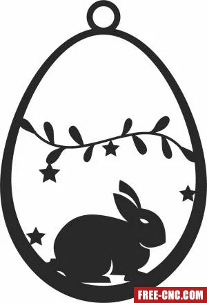 Bunny easter eggs ornament - Download free dxf for cnc plasma cutting