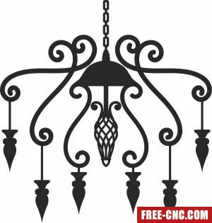 Decorative chandelier clipart - Free dxf download