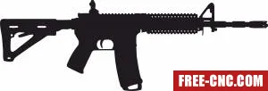 Assault rifle ak 47 silhouet - Download free dxf for cnc plasma cutting