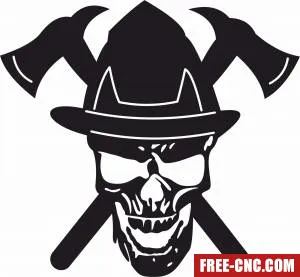 Skull with axe - Free dxf files ready to cut