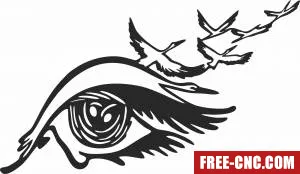 Eyes birds tears art - Free dxf download