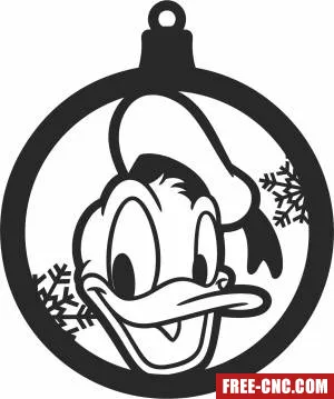 Donald duck christmas ornament - Free dxf for laser cutting and plasma