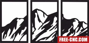 Mountain panel canvas wall decor - Free dxf download