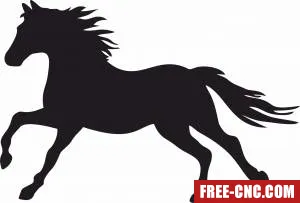 Horse runing clipart - Free dxf download