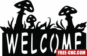 Welcome sign wall decor - free dxf download