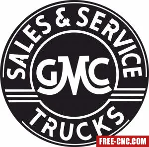 Gmc trucks sales and service logo - Free dxf for laser cutting and plasma