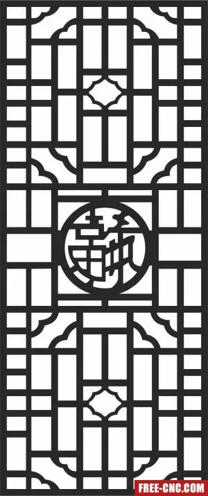 Wall decorative door pattern - Download free dxf for cnc plasma cutting