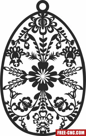 Easter egg ornament clipart - Free dxf for laser cutting and plasma