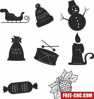 Pack of christmas art - Free dxf for laser cutting and plasma