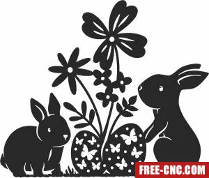 Happy easter bunny egg - Free dxf download