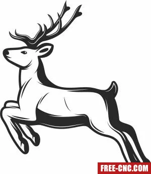 Christmas reindeer clipart - Free dxf files ready to cut