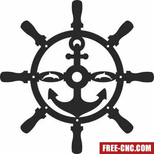 Boat steering wheel clipart - Free dxf files ready to cut