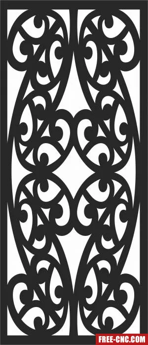 Pattern wall decorative door pattern - Free dxf for laser cutting and plasma