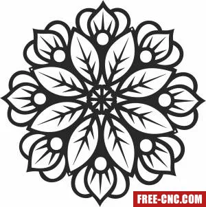 Flower mandala wall art - Free dxf download