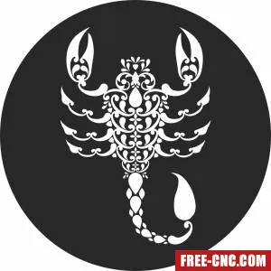 Scorpion zodiac art sign - Download free dxf for cnc plasma cutting