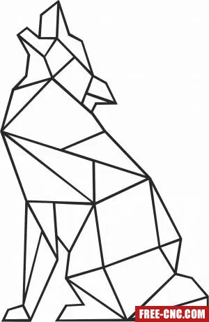 Geometric polygon wolf - Free dxf files ready to cut