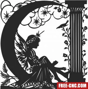 Fairy art decors - Download free dxf for cnc plasma cutting