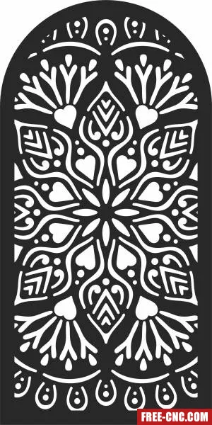 Wall pattern screen door decorative door - Free dxf for laser cutting and plasma