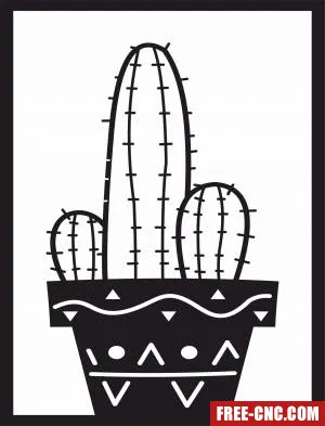 Cactus succulents plant pot - Free dxf files ready to cut