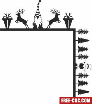 Christmas snowman gnome door corner - Download free dxf for cnc plasma cutting