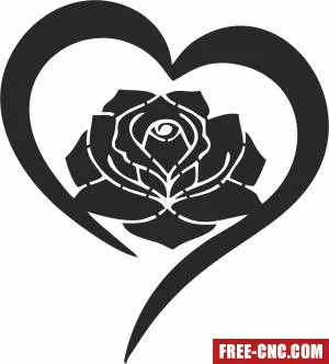 Roses heart wall art - Download free dxf for cnc plasma cutting