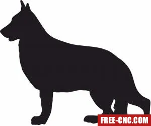 Dog silhouette german shepherd - free dxf download