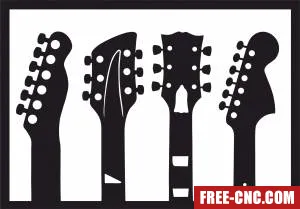 Guitars wall decor - Free dxf for laser cutting and plasma