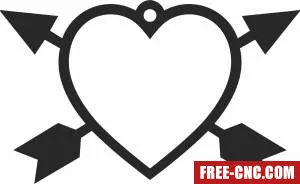 Heart arrows ornament - Download free dxf for cnc plasma cutting