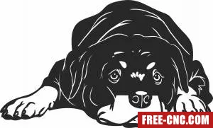 Dog art clipart - Free dxf download