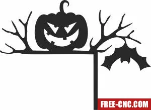 Pumpkin halloween corner stake clipart - Free dxf for laser cutting and plasma