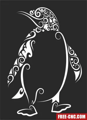 Penguin cliparts - Free dxf files ready to cut