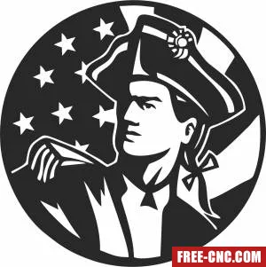 American soldier revolution cliparts - Free dxf for laser cutting and plasma