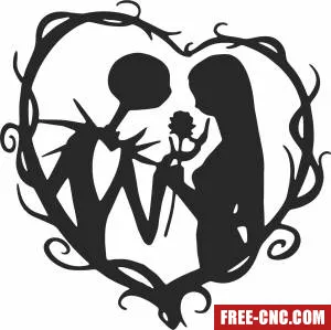 Jack skellington and saly nightmare before christmas - Free dxf download