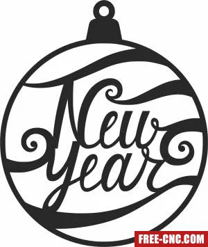 New year ornament clipart - Free dxf files ready to cut