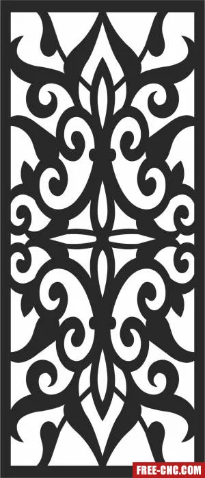 Decorative wall screen door pattern door wall - Free dxf for laser cutting and plasma