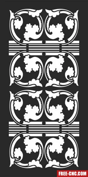 Floral decorative wall screen pattern panel - Download free dxf for cnc plasma cutting
