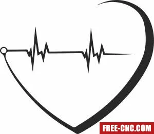 Heart beats cliparts - Free dxf download