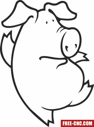 Pig dancing clipart - Free dxf download