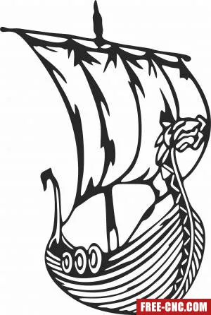 Viking ship wall decor - Free dxf for laser cutting and plasma