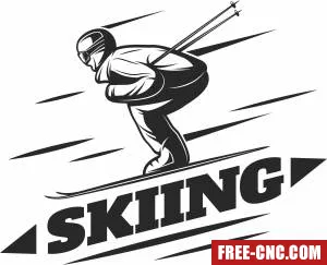 Skiing clipart - Free dxf for laser cutting and plasma