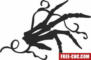 Skeleton hand halloween - Download free dxf for cnc plasma cutting